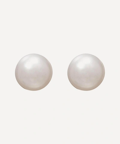 Kojis Pearl Stud Earrings In White