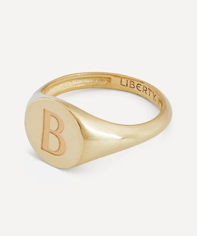 Liberty 9ct Gold Initial  Signet Ring In Gold