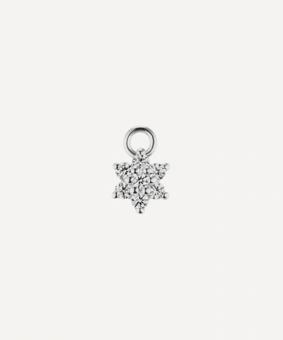 Shop Maria Tash 18ct 5.5mm Diamond Flower Charm In White Gold