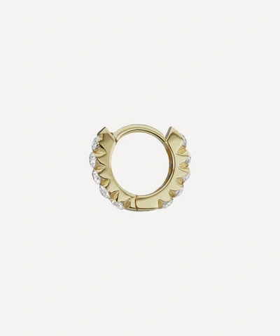 Maria Tash 18ct 5mm Invisible Set Diamond Eternity Single Hoop Earring In Gold