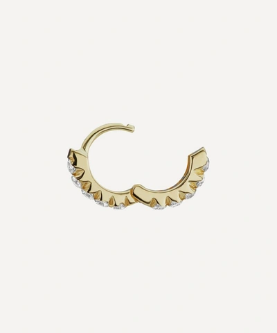 Maria Tash 18ct 5mm Invisible Set Diamond Eternity Single Hoop Earring In Gold