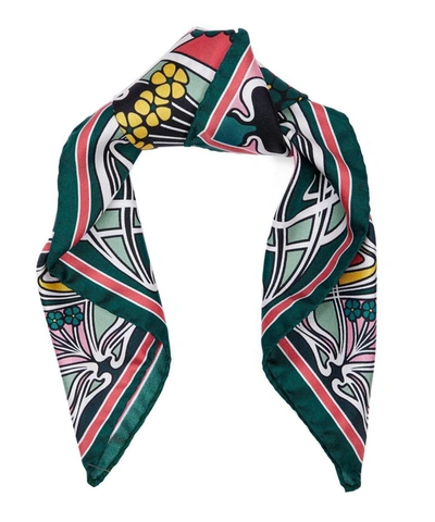 Liberty London Ianthe 45 X 45cm Silk Twill Scarf In Teal
