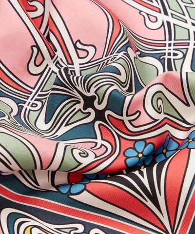 Liberty London Ianthe 45 X 45cm Silk Twill Scarf In Teal