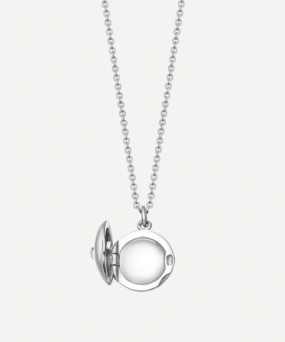 Shop Astley Clarke Mini Biography Locket Necklace In Silver