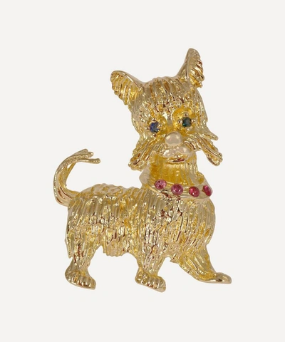 Shop Kojis 18ct Gold Ruby And Sapphire Dog Brooch