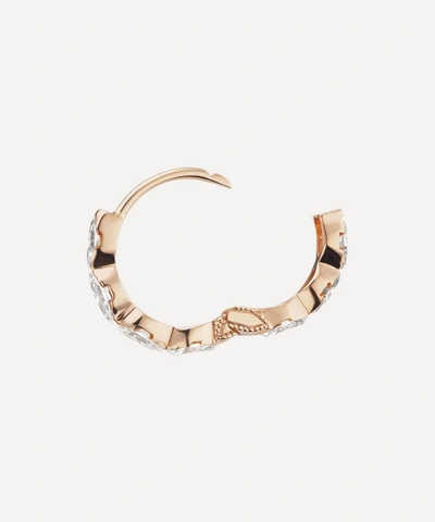 Maria Tash 18ct 8mm Invisible Set Diamond Marquise Eternity Single Hoop Earring In Rose Gold