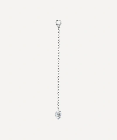 Shop Maria Tash 18ct Long Pear Diamond Pendulum Charm In White Gold