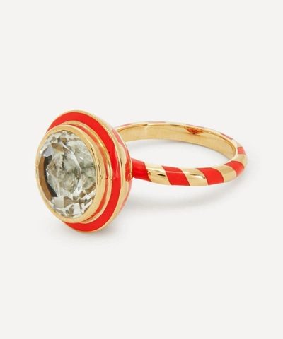 Shop Alice Cicolini 14ct Gold Memphis Candy Lacquer White Topaz Totem Ring