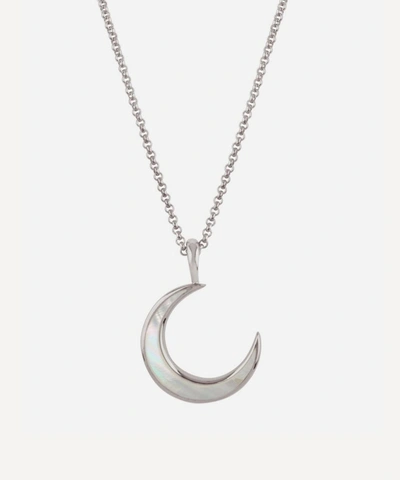 Shop Dinny Hall Silver Mother Of Pearl Moon Charm Pendant Necklace