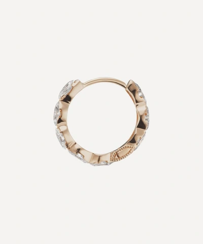Maria Tash 18ct 9.5mm Invisible Set Diamond Marquise Eternity Single Hoop Earring In Rose Gold