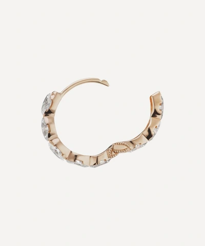 Maria Tash 18ct 9.5mm Invisible Set Diamond Marquise Eternity Single Hoop Earring In Rose Gold