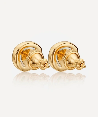 Shop Monica Vinader Gold Plated Vermeil Silver Siren Moonstone Stud Earrings