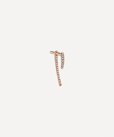 Maria Tash 18ct Double Diamond Talon Single Stud Earring In Rose Gold