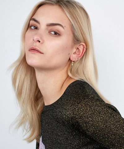 Maria Tash 18ct Double Diamond Talon Single Stud Earring In Rose Gold