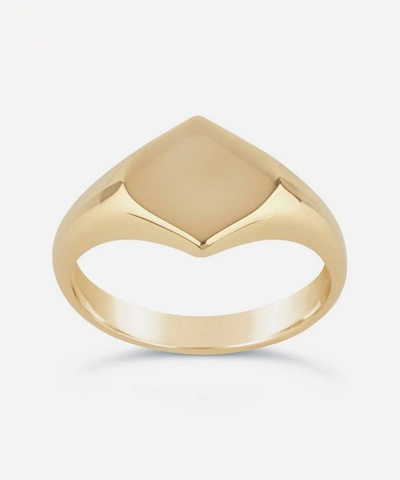 Shop Dinny Hall 10ct Gold Lotus Signet Pinky Ring