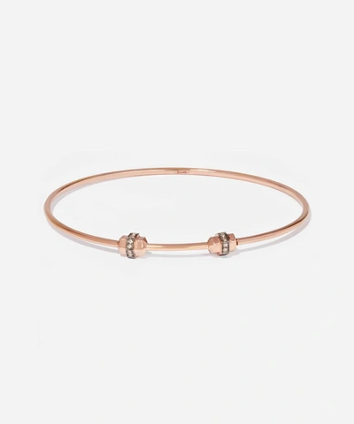 Annoushka 18ct Rose Gold Mythology White Sapphire Charm Bangle In Rose Gold