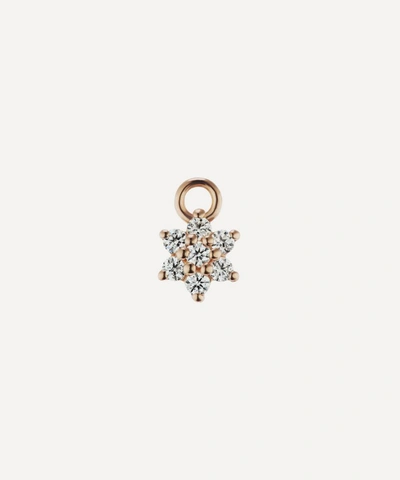 Shop Maria Tash 18ct 5.5mm Diamond Flower Charm In Rose Gold