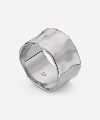Shop Monica Vinader Silver Siren Muse Wide Band Ring