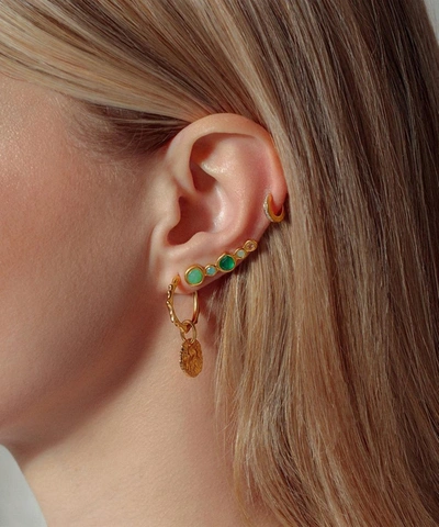 Monica Vinader Gold Plated Vermeil Silver Siren Muse Small Hoop Earrings In Gold