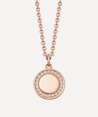 Shop Astley Clarke Cosmos White Sapphire Pendant Necklace In Rose Gold