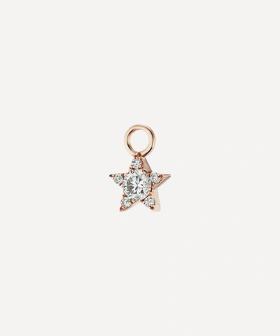 Shop Maria Tash 18ct 5.5mm Diamond Star Charm In Rose Gold