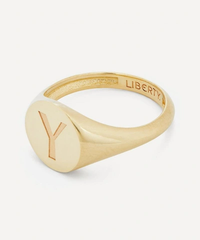 Liberty 9ct Gold Initial  Signet Ring In Gold