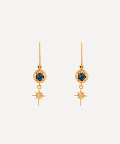 Shop Alex Monroe Gold-plated Guiding Star London Blue Topaz Drop Earrings
