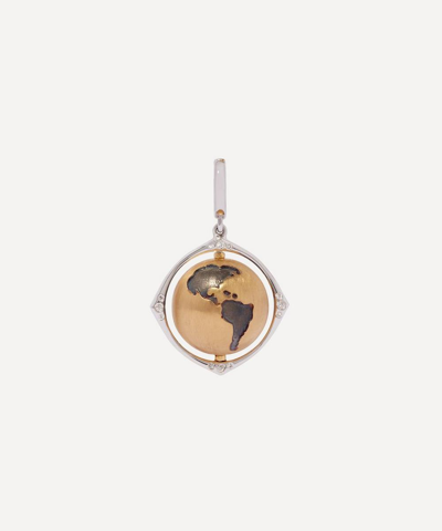Annoushka 18ct Gold Mythology Diamond Spinning Globe Charm In Gold