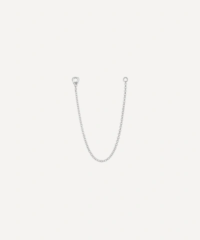 Shop Maria Tash 14ct Long Single Chain Connecting Charm In White Gold