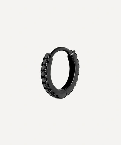 Shop Maria Tash 18ct 6.5mm Black Diamond Eternity Hoop Earring In Black Rhodium-plated Gold