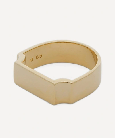 Shop Monica Vinader Gold Plated Vermeil Silver Signature Wide Ring
