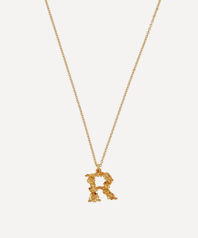 Shop Alex Monroe Gold-plated Floral Letter R Alphabet Necklace