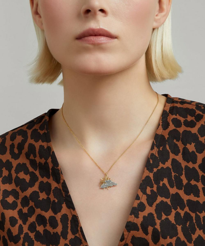 Shop Alex Monroe Gold-plated Rays Of Hope Pendant Necklace In Gold/silver