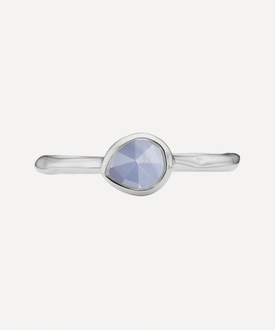 Shop Monica Vinader Silver Siren Blue Lace Agate Small Stacking Ring