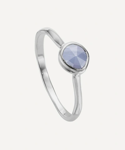 Shop Monica Vinader Silver Siren Blue Lace Agate Small Stacking Ring