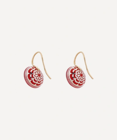 Shop Alice Cicolini 14ct Gold Silver Tile Oval Rhodolite Garnet Drop Earrings