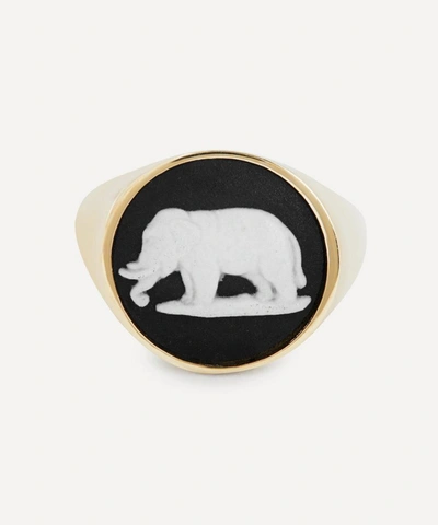 Shop Ferian 9ct Gold Wedgwood Elephant Round Signet Ring