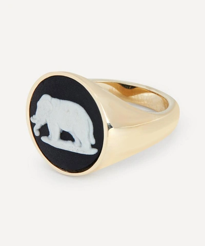 Shop Ferian 9ct Gold Wedgwood Elephant Round Signet Ring