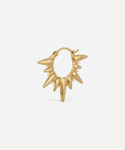 Dinny Hall Gold Plated Vermeil Silver Sunbeam Fanny Half-sun Hoop Earrings In Gold