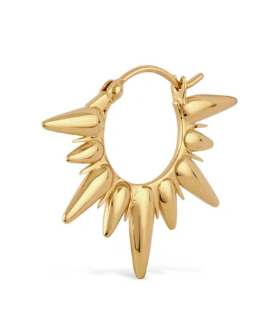 Dinny Hall Gold Plated Vermeil Silver Sunbeam Fanny Half-sun Hoop Earrings In Gold