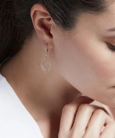Astley Clarke 14ct Gold Comet Burst Diamond Hoop Earrings In Gold