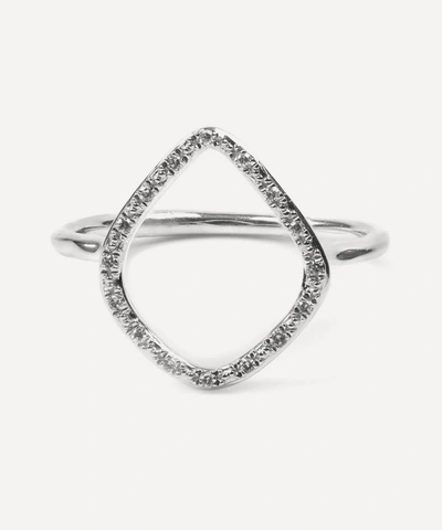 Monica Vinader Silver Riva Diamond Hoop Ring In Silver
