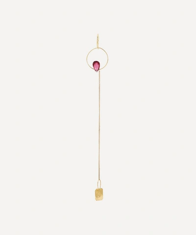 Shop Atelier Vm 18ct Gold Nausica Long Single Rubellite Drop Earring