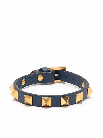 Hovedgade skyskraber Frugtbar Valentino Garavani Rockstud Leather Belt Bracelet In Blue | ModeSens