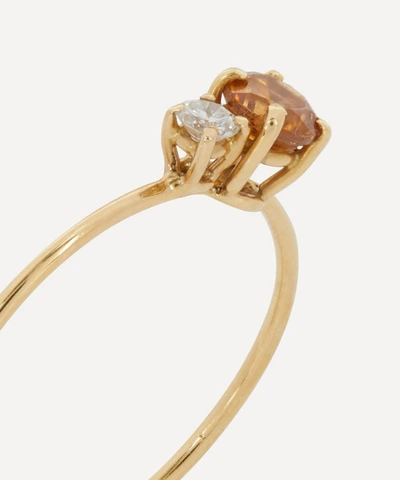 Shop Atelier Vm 18ct Gold Principesca Diamond And Brown Zircon Ring