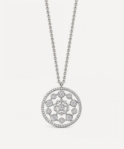 Shop Astley Clarke White Gold Medium Icon Nova Diamond Pendant Necklace