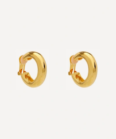 Shop Kenneth Jay Lane Gold-plated Clip-on Tube Hoop Earrings