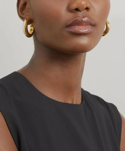 Shop Kenneth Jay Lane Gold-plated Clip-on Tube Hoop Earrings