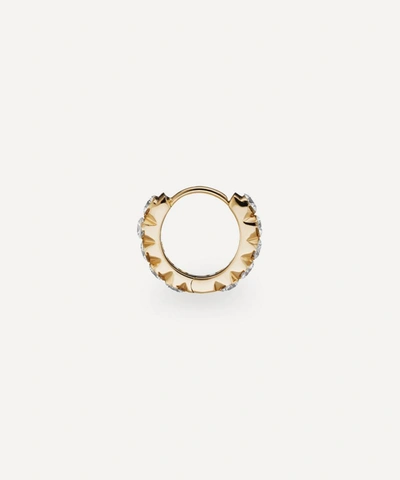 Maria Tash 18ct 8mm Invisible Set Large Diamond Eternity Single Hoop Earring In Gold
