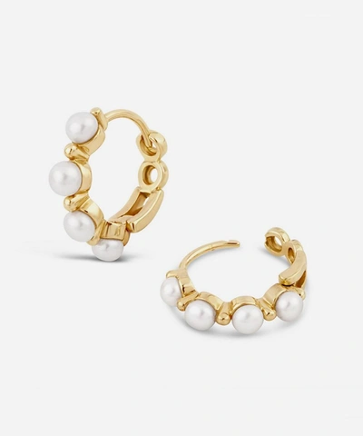 Dinny Hall 14ct Gold Shuga Pearl Huggie Hoop Earrings